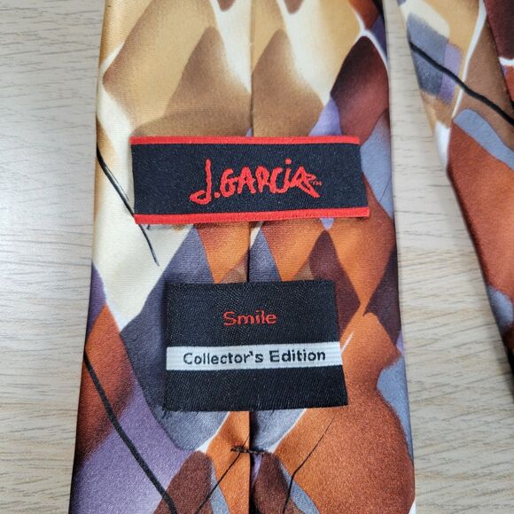 J Garcia Smile Silk Mens Neck Tie Collector Edition Colorful Abstract Watercolor - Picture 5 of 6